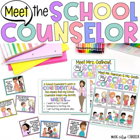 meet the school counselor lesson flyer elementary school counselor