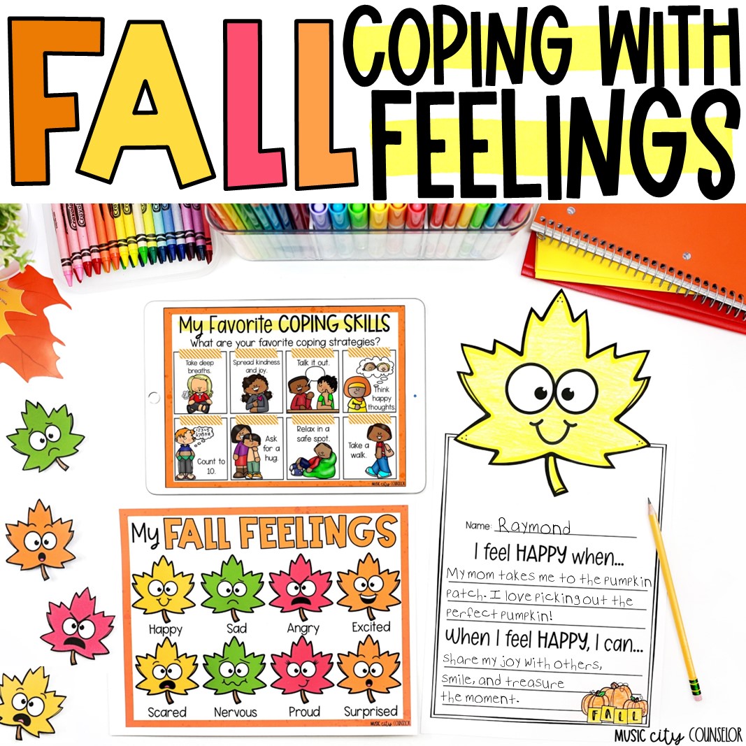 fall feelings and coping skills lesson school counseling SEL