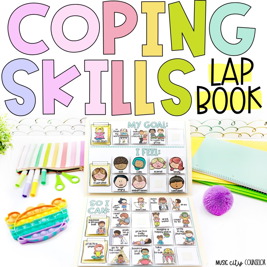 Calm Down, Self-regulation, & Coping Skills Lap Book - Music City Counselor