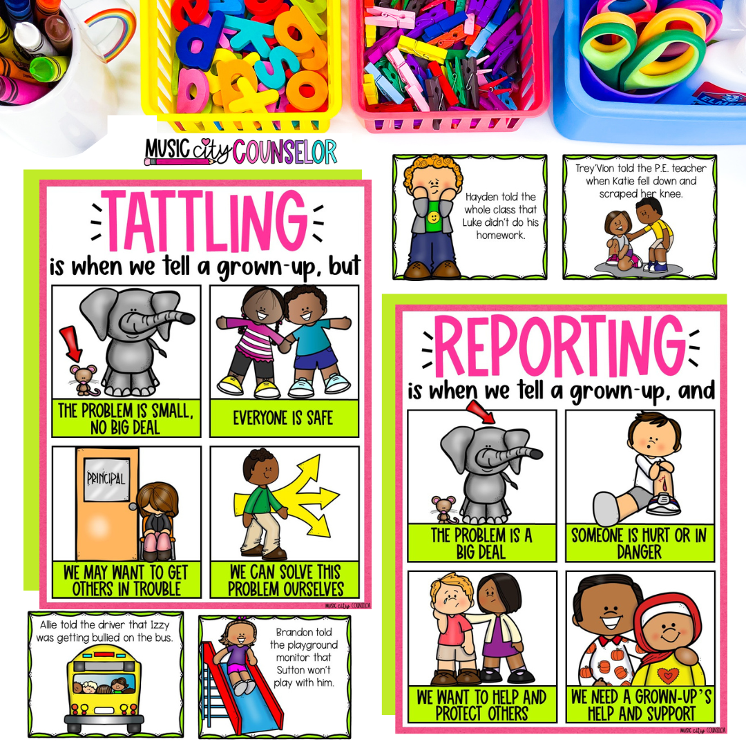 How to Teach Students the Difference Between Tattling vs Reporting at ...