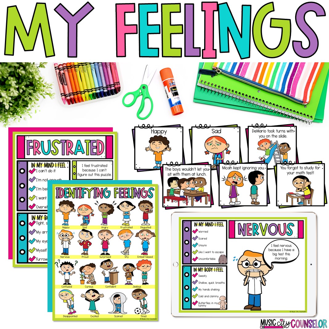 Feelings & Emotions Identification Lesson, Digital & Printable - Music ...