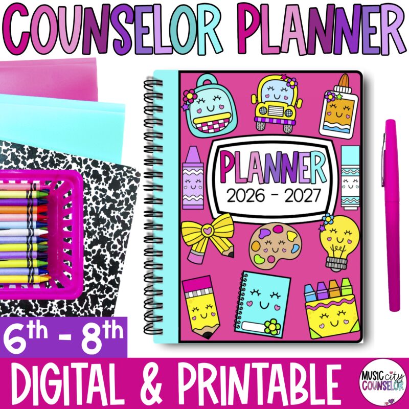 Middle School Counseling Digital & Printable Planner