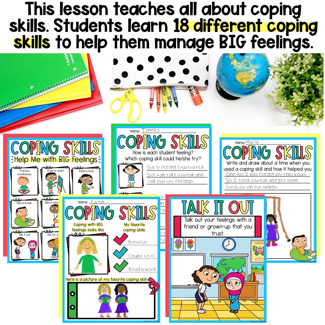 Coping Skills Lesson, Digital & Printable - Music City Counselor