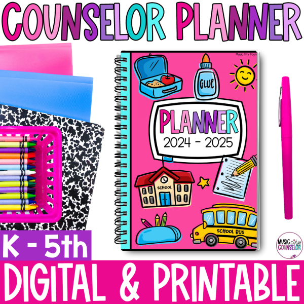 Elementary School Counseling Digital & Printable Planner