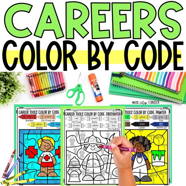 Careers & Community Helpers Color by Code