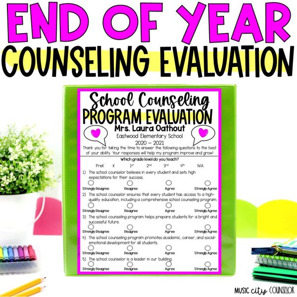 School Counseling End of Year Survey, Digital & Printable