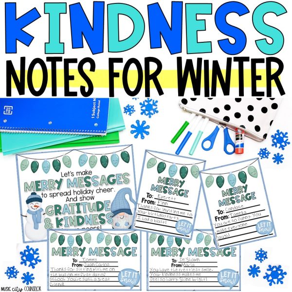 Kindness Grams for Winter & Christmas, Digital & Printable