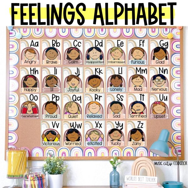 Boho Rainbow Feelings Alphabet Line