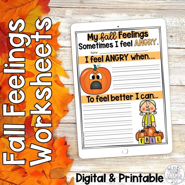 Fall Feelings & Coping Skills Worksheets