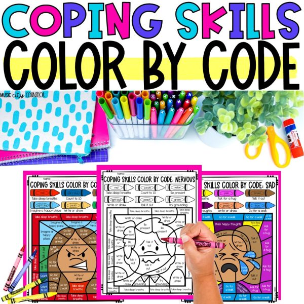 Coping Skills Color by Code Activity