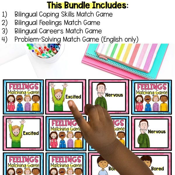 Counseling & SEL Matching Games Bilingual BUNDLE - Image 2