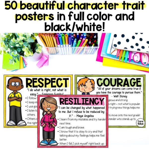 50 Character Trait Posters, Digital & Printable - Image 2