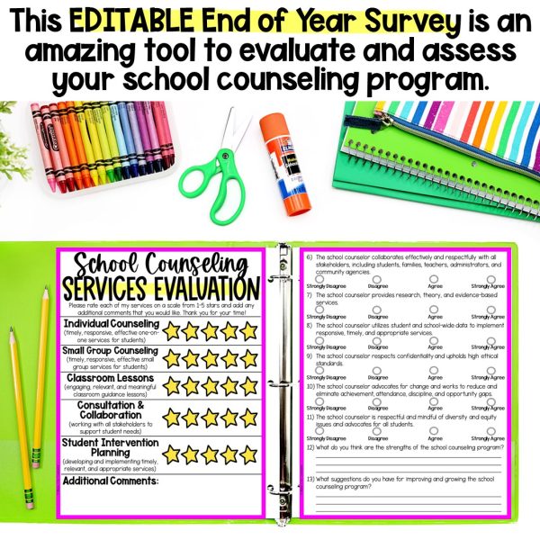 School Counseling End of Year Survey, Digital & Printable - Image 2