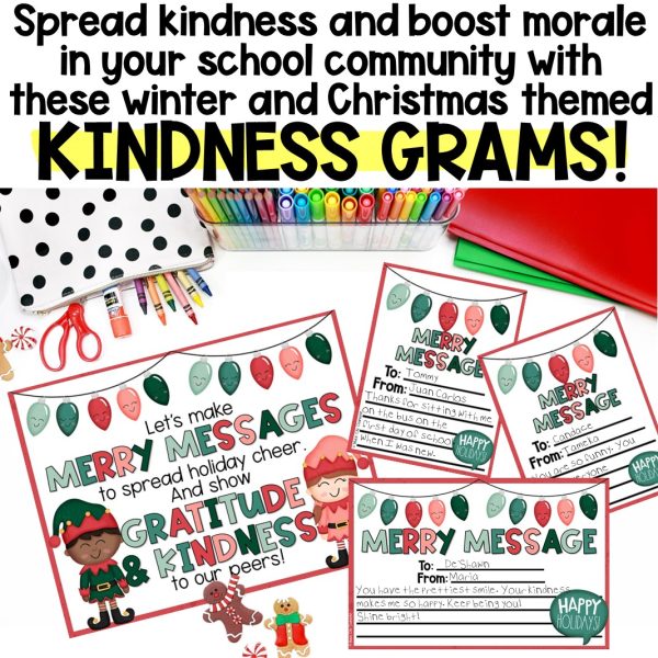 Kindness Grams for Winter & Christmas, Digital & Printable - Image 2