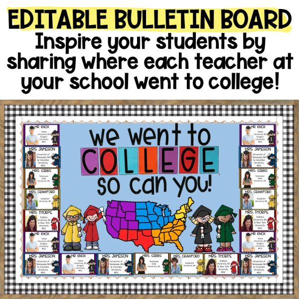 College Awareness Editable Bulletin Board - Image 2