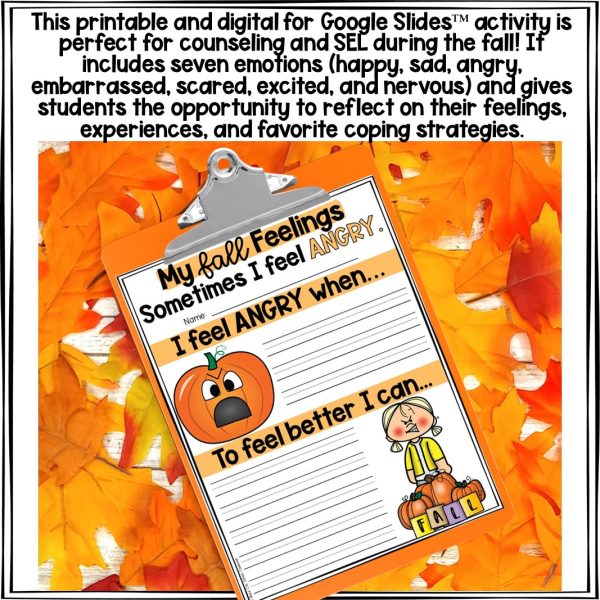 Fall Feelings & Coping Skills Worksheets - Image 2