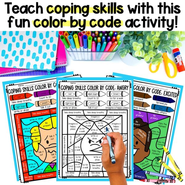 Coping Skills Color by Code Activity - Image 2