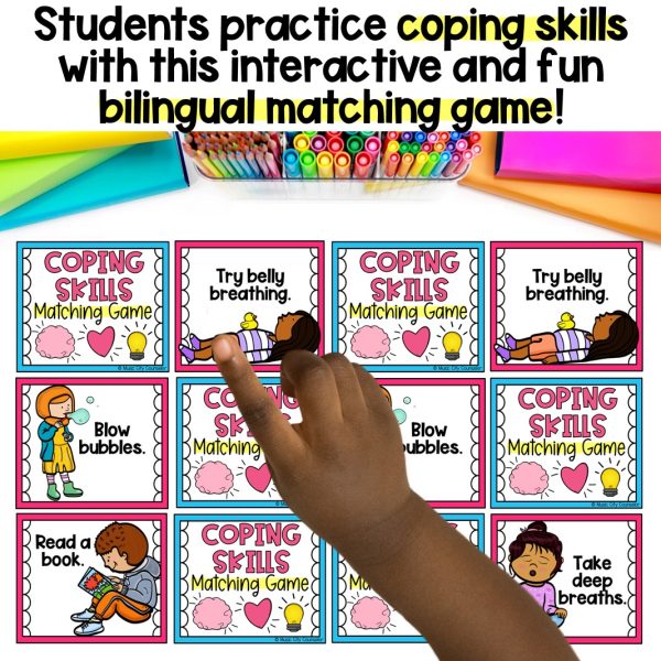 Coping Skills Matching Game, Bilingual - Image 2