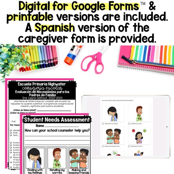 School Counseling Needs Assessment, Bilingual, Digital & Printable - Image 3