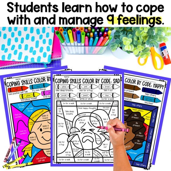 Coping Skills Color by Code Activity - Image 3