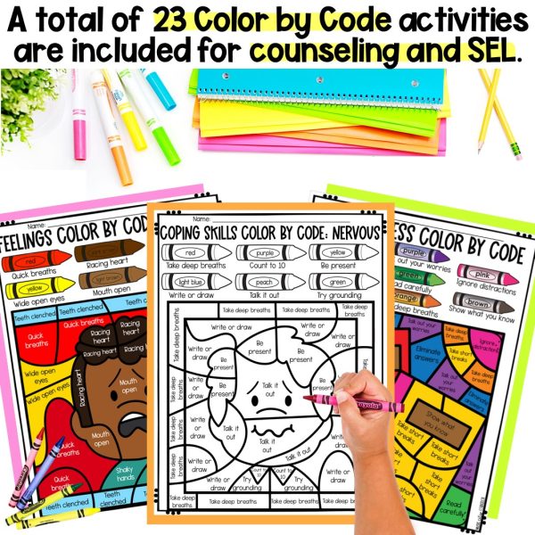 Counseling & SEL Color by Code BUNDLE - Image 3