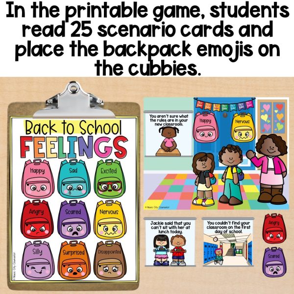 Back to School Feelings Game, Digital & Printable - Image 4