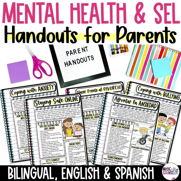 11 Bilingual English Spanish SEL & Mental Health Parenting Handouts