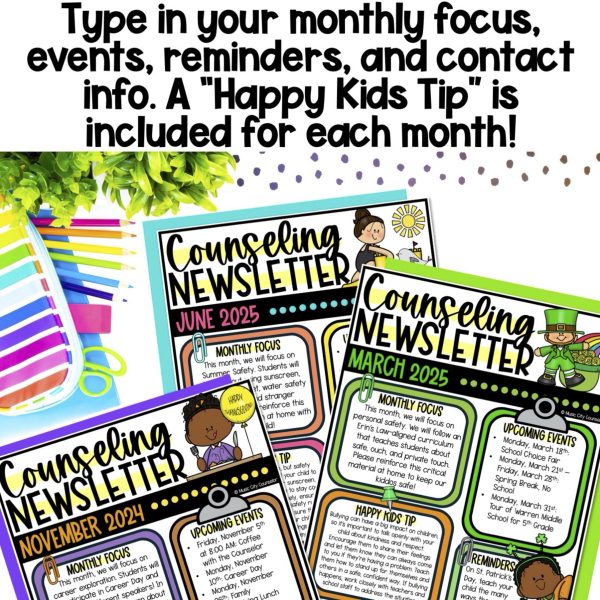 School Counseling Editable Monthly Newsletter - Image 3