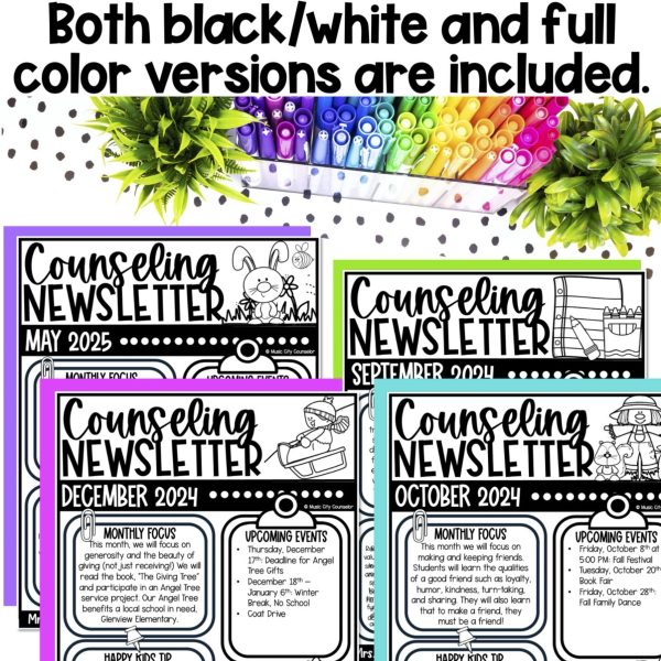 School Counseling Editable Monthly Newsletter - Image 4