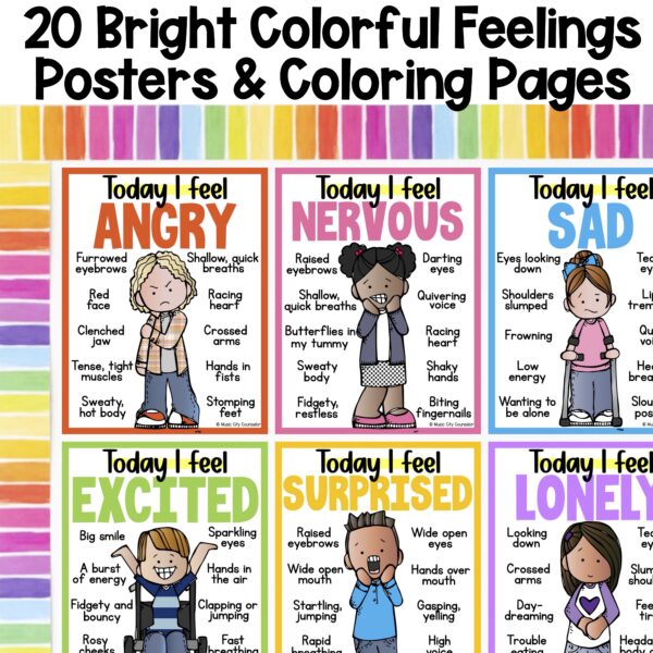 Feelings Posters & Coloring Pages - Image 2