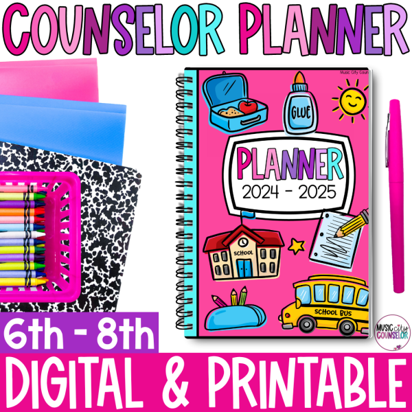 Middle School Counseling Digital & Printable Planner