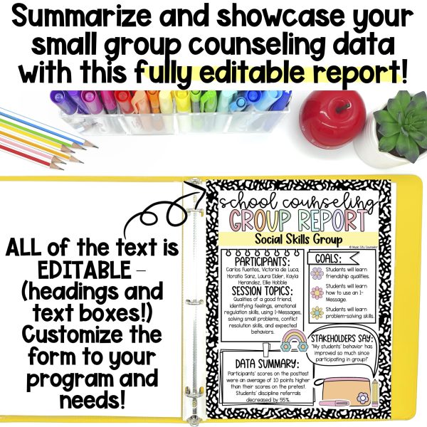 Small Group Counseling Editable Data Report - Image 2