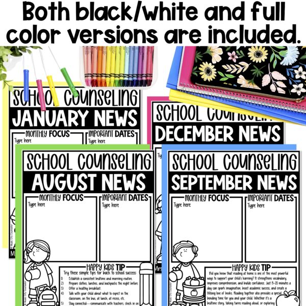 School Counseling Editable Monthly Newsletter - Image 4