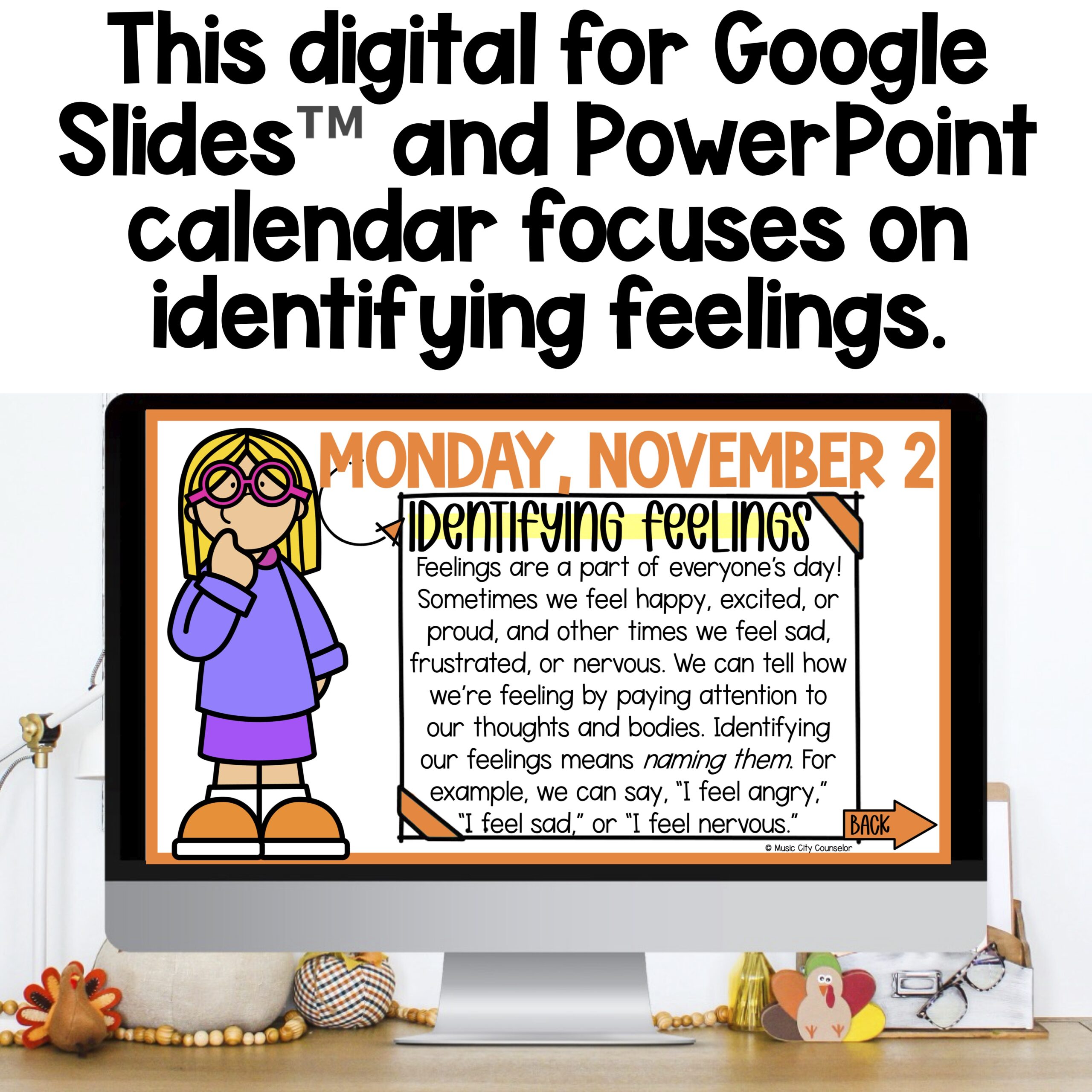 EDITABLE SEL Digital Calendar: Identifying Feelings November 2026 - Image 2