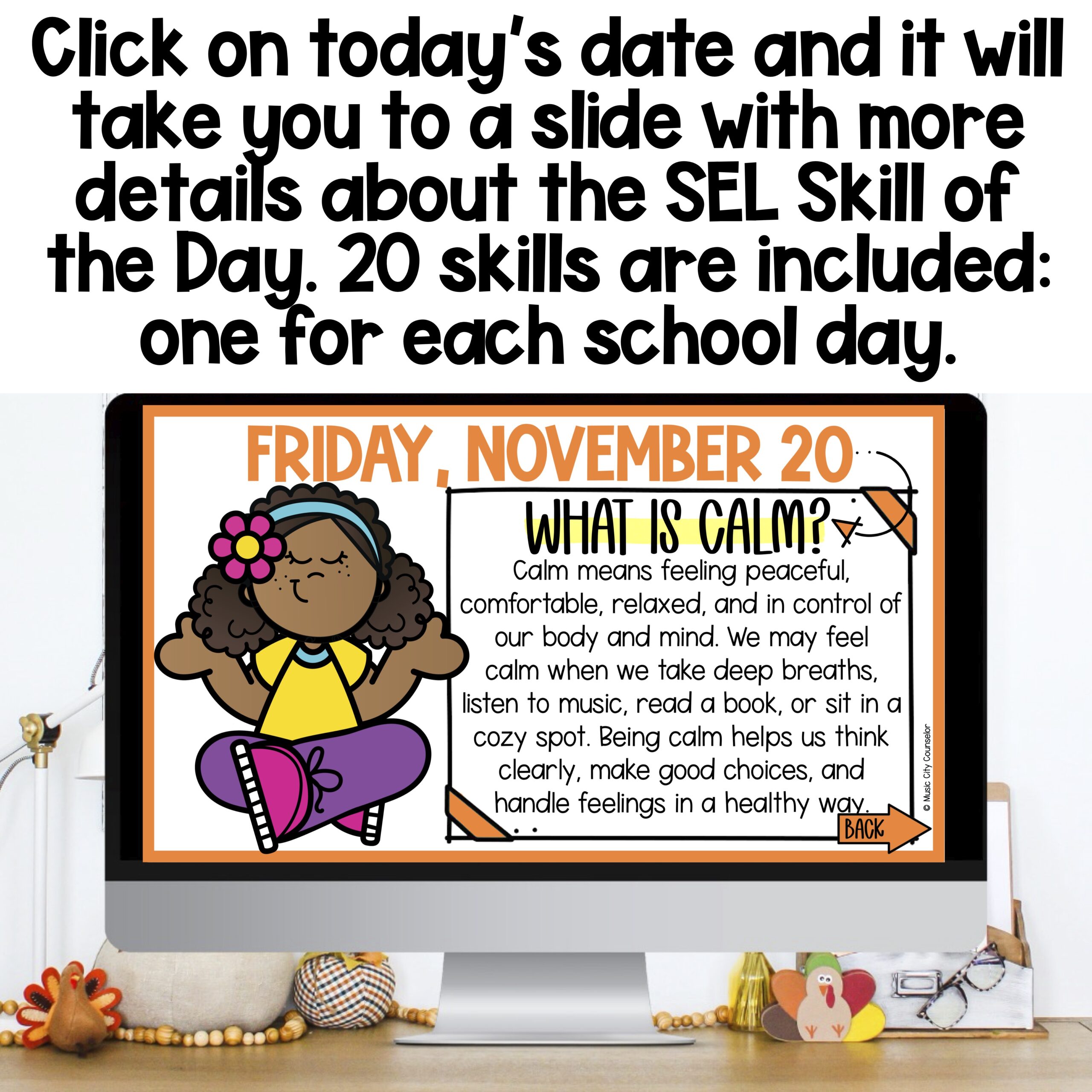 EDITABLE SEL Digital Calendar: Identifying Feelings November 2026 - Image 3