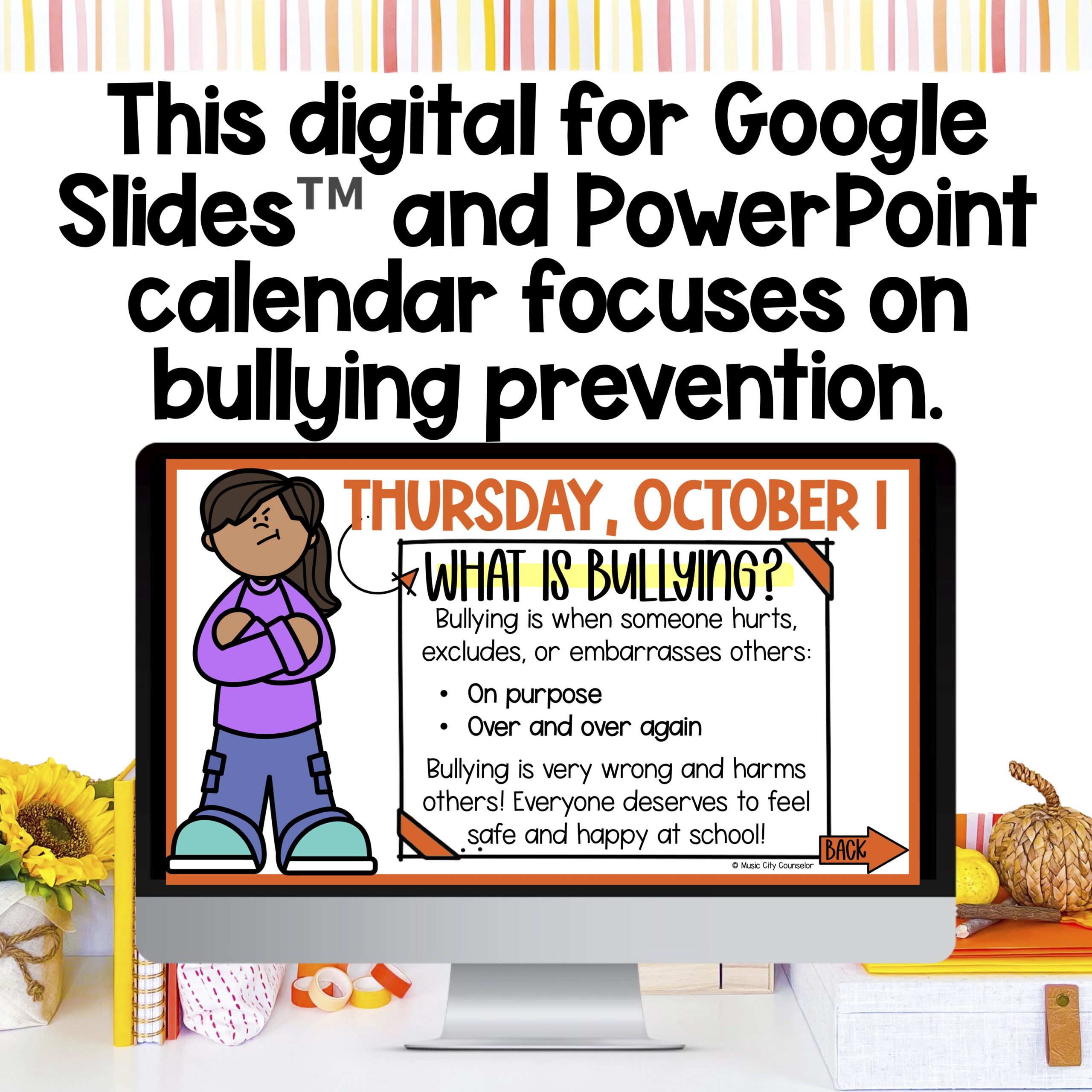EDITABLE SEL Digital Calendar: Bullying Prevention, October 2026 - Image 2