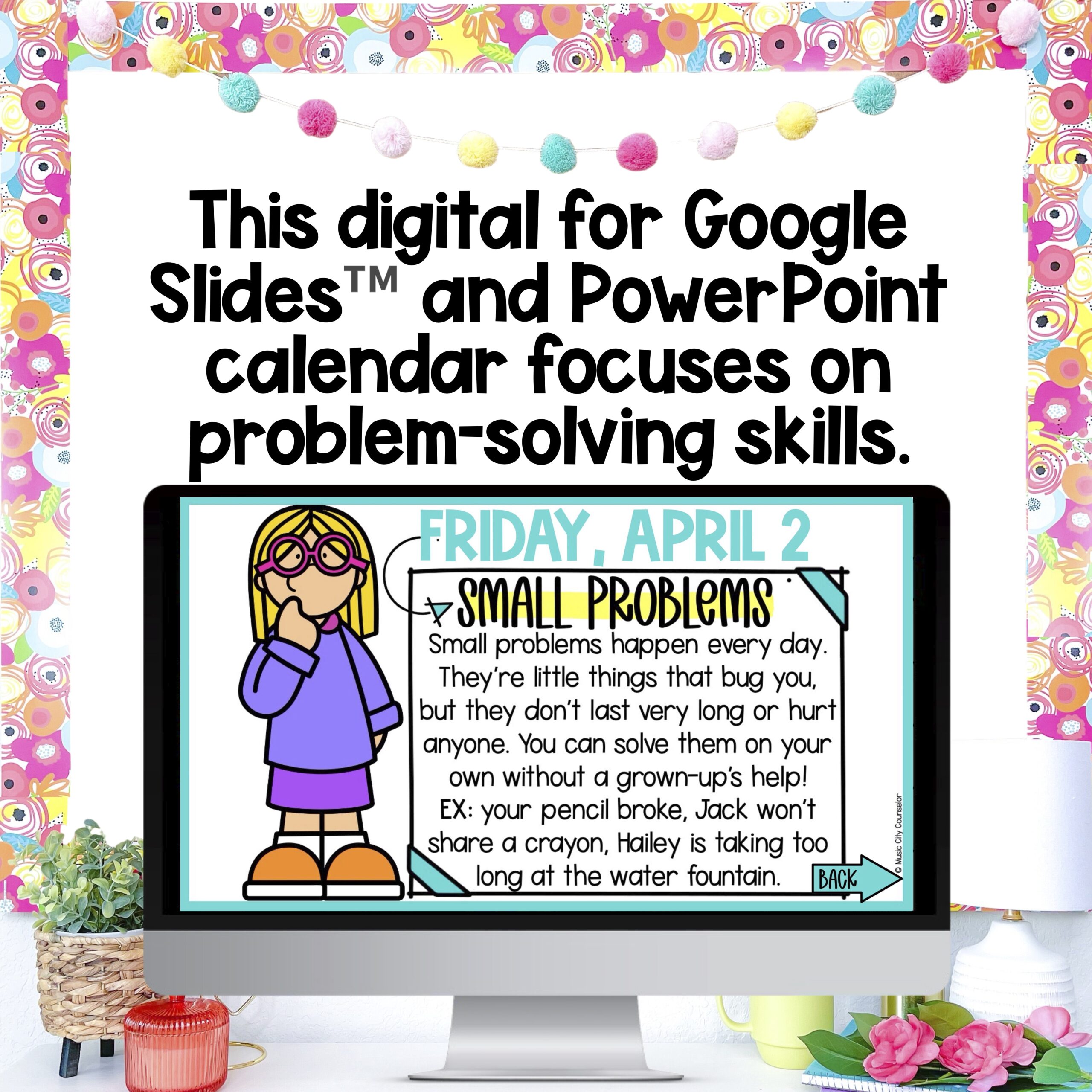 EDITABLE SEL Digital Calendar: Problem-Solving Skills, April 2027 - Image 2