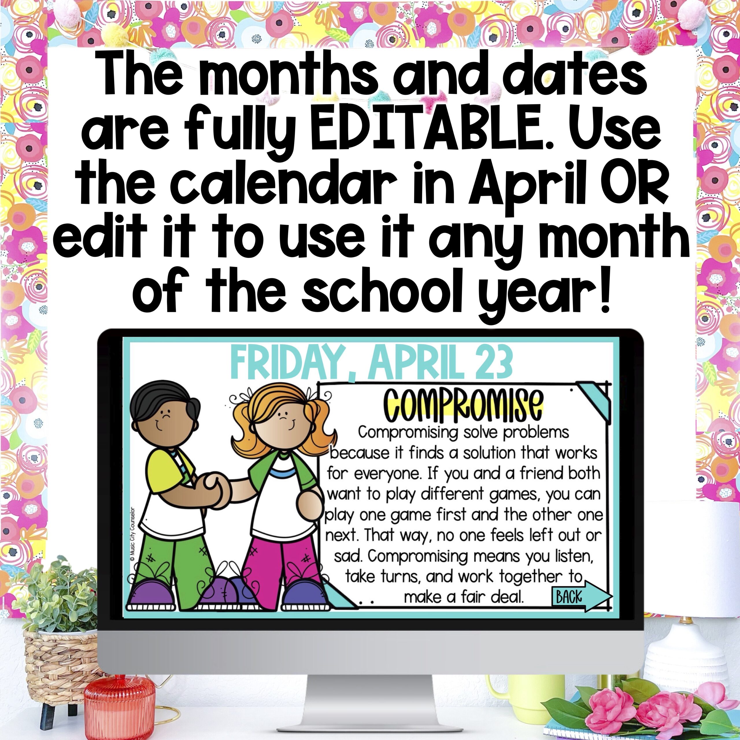 EDITABLE SEL Digital Calendar: Problem-Solving Skills, April 2027 - Image 4