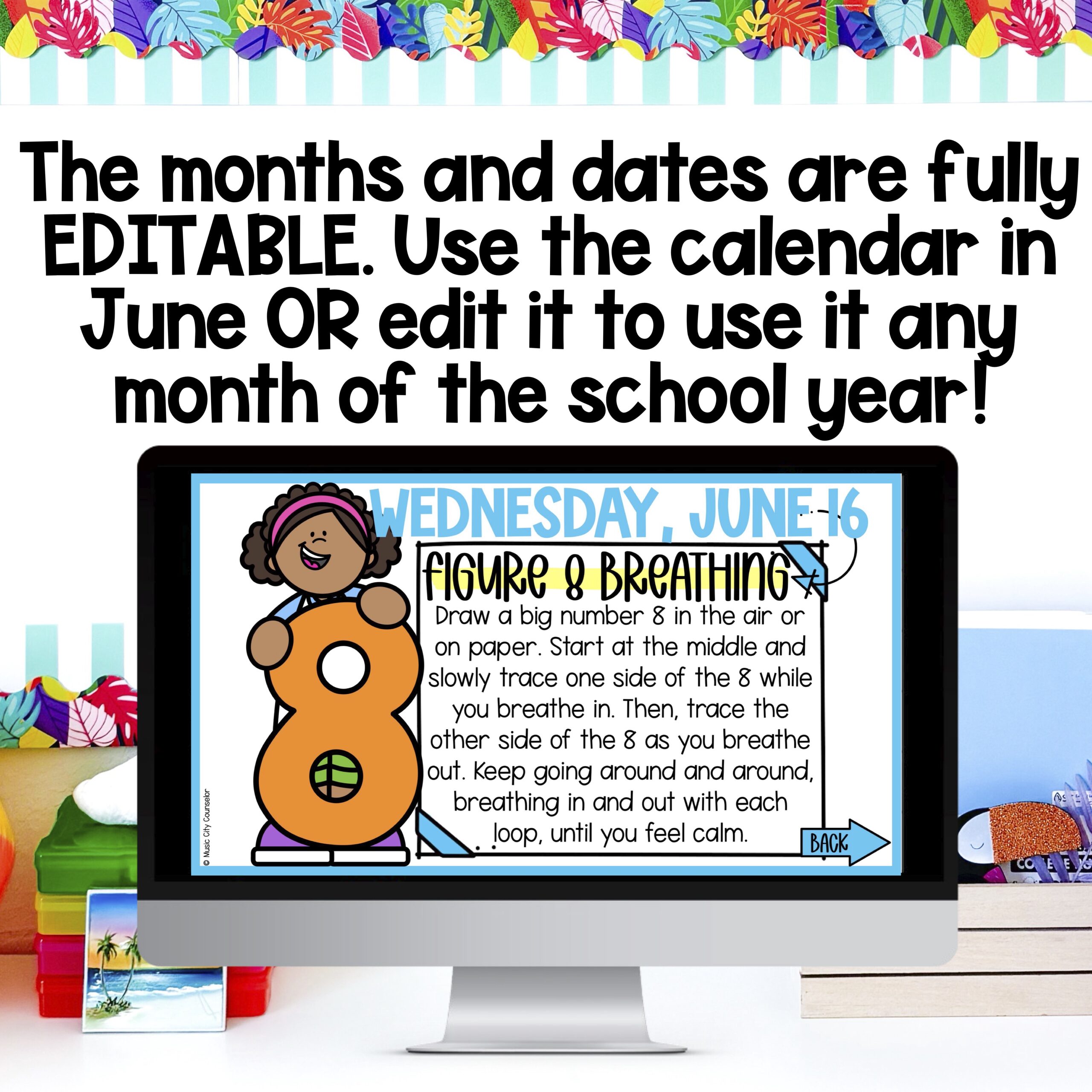 EDITABLE SEL Digital Calendar: Mindfulness, June 2027 - Image 4