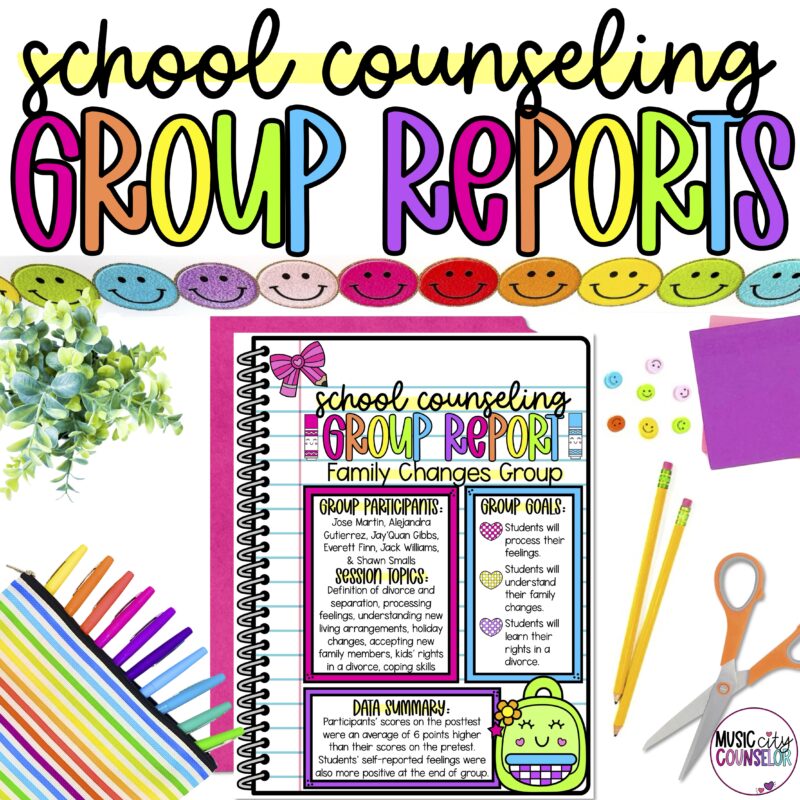 Small Group Counseling Editable Data Report