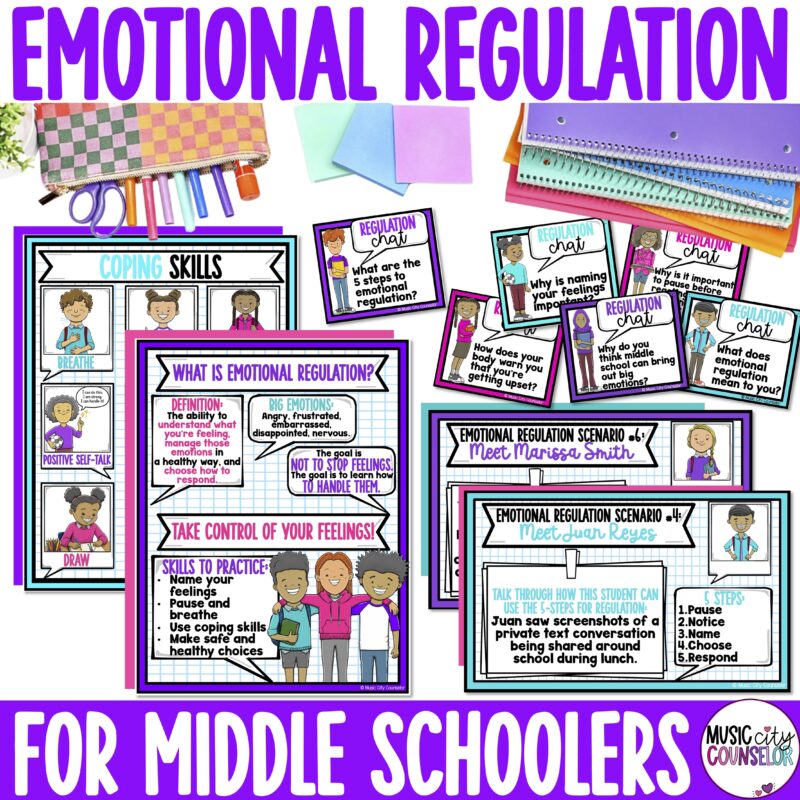 Emotional Regulation & Coping Skills Lesson for Middle Schoolers