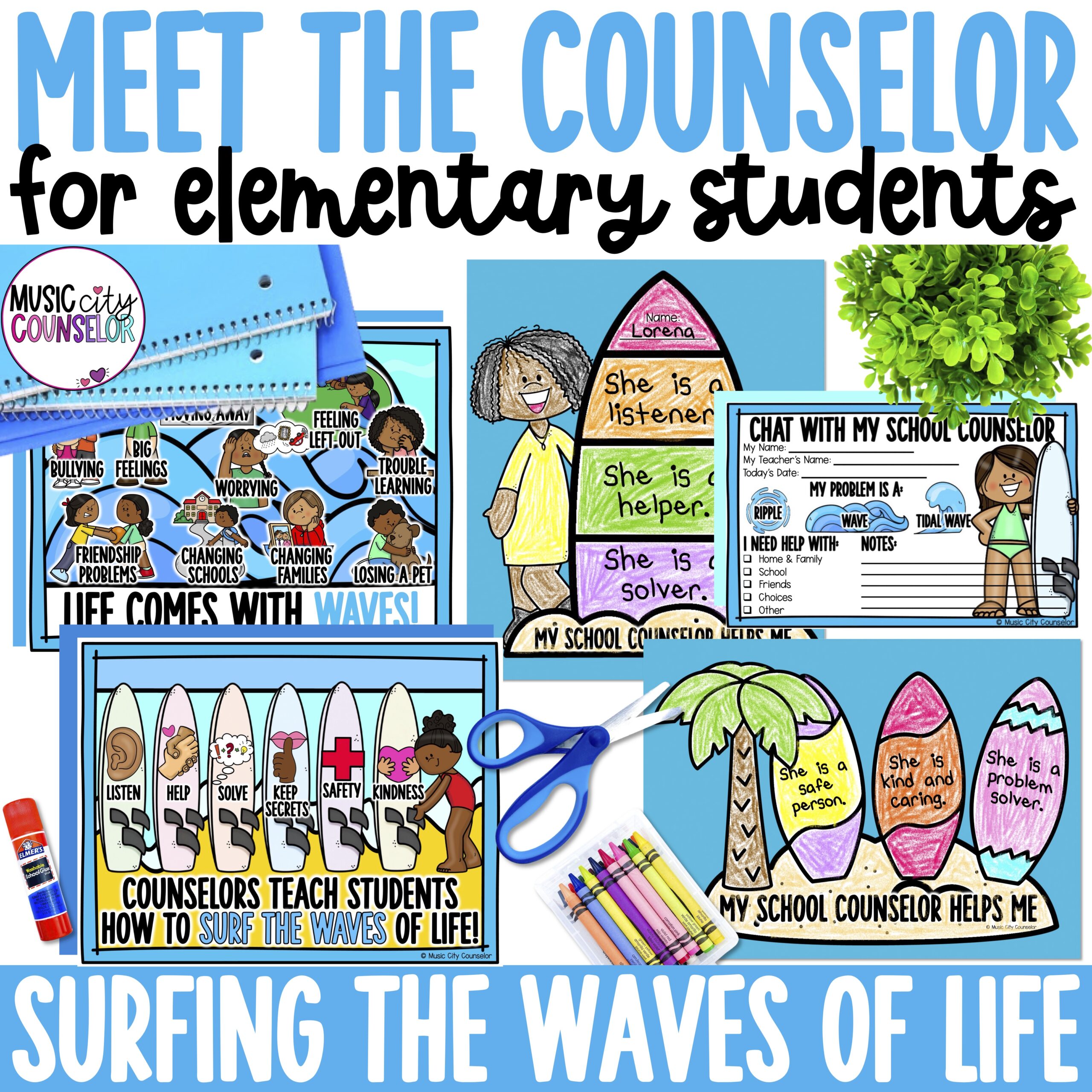 Meet the School Counselor "Surf the Waves of Life" Lesson