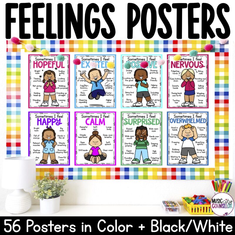 56 Feelings & Emotions Posters & Coloring Pages
