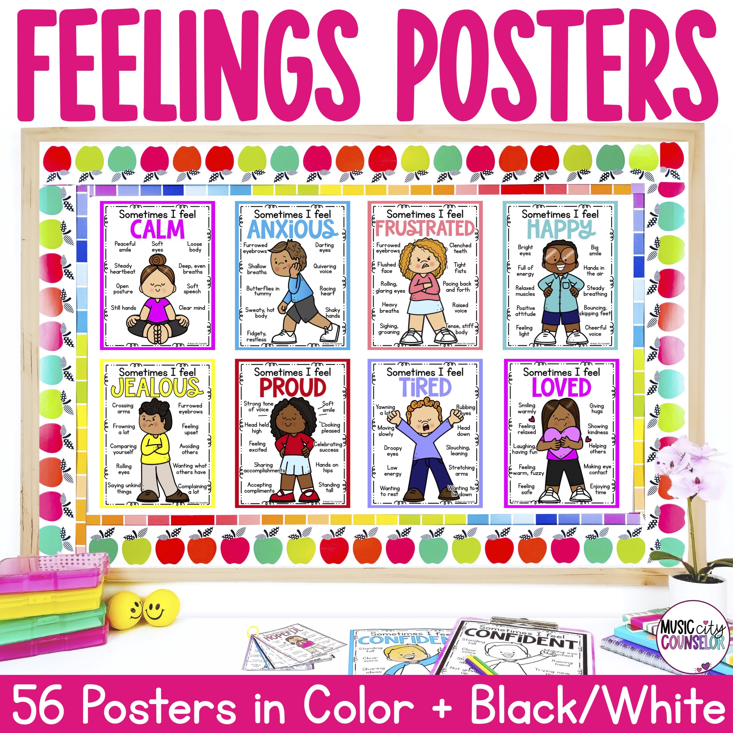 56 Feelings & Emotions Posters & Coloring Pages