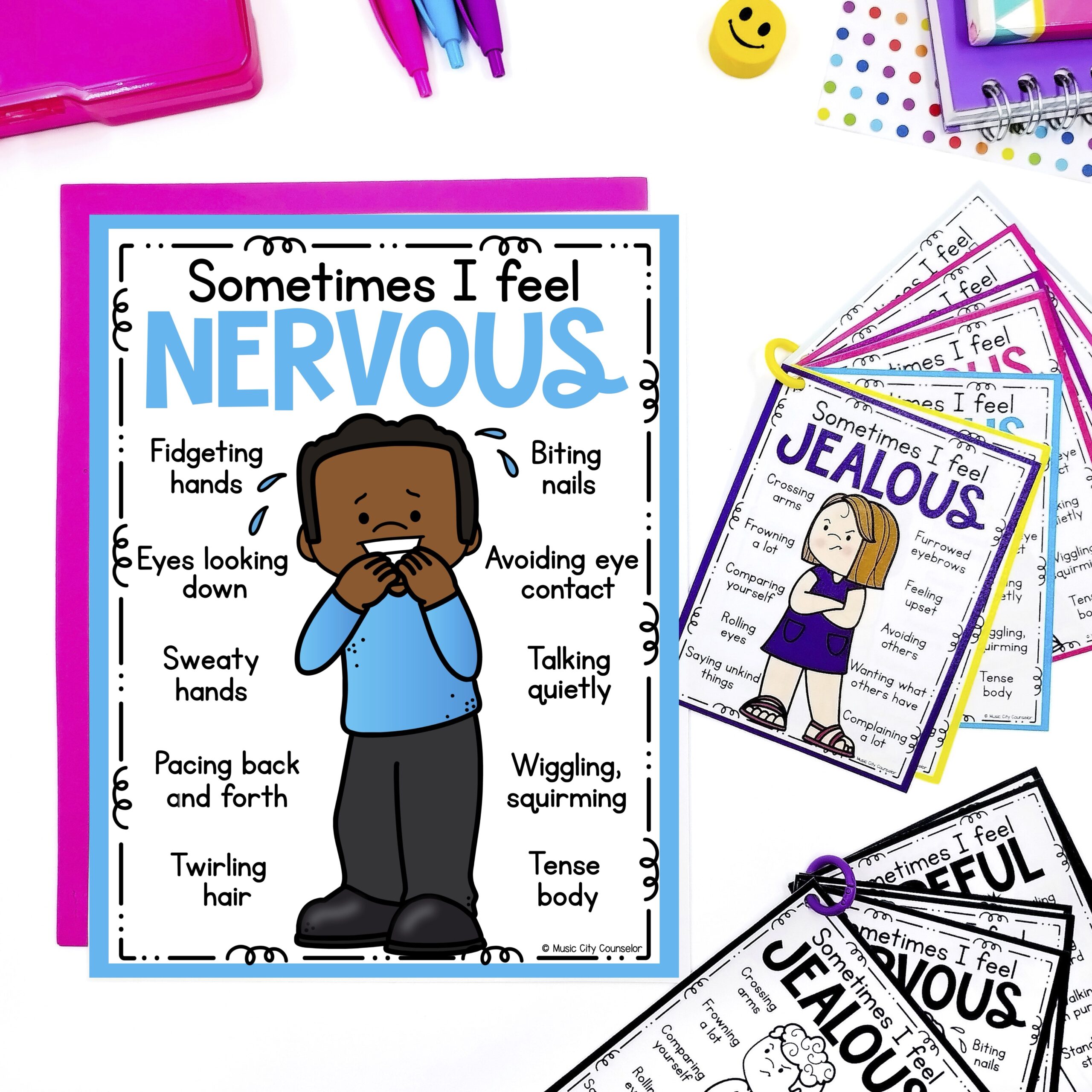 56 Feelings & Emotions Posters & Coloring Pages - Image 3