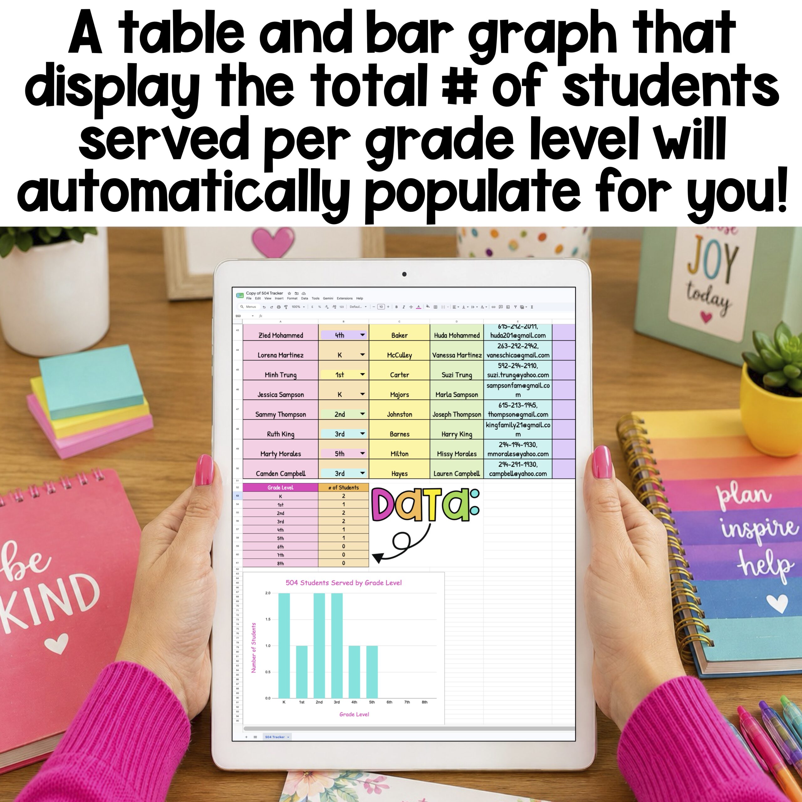 504 Plan Coordination Digital for Google Sheets Tracker - Image 4