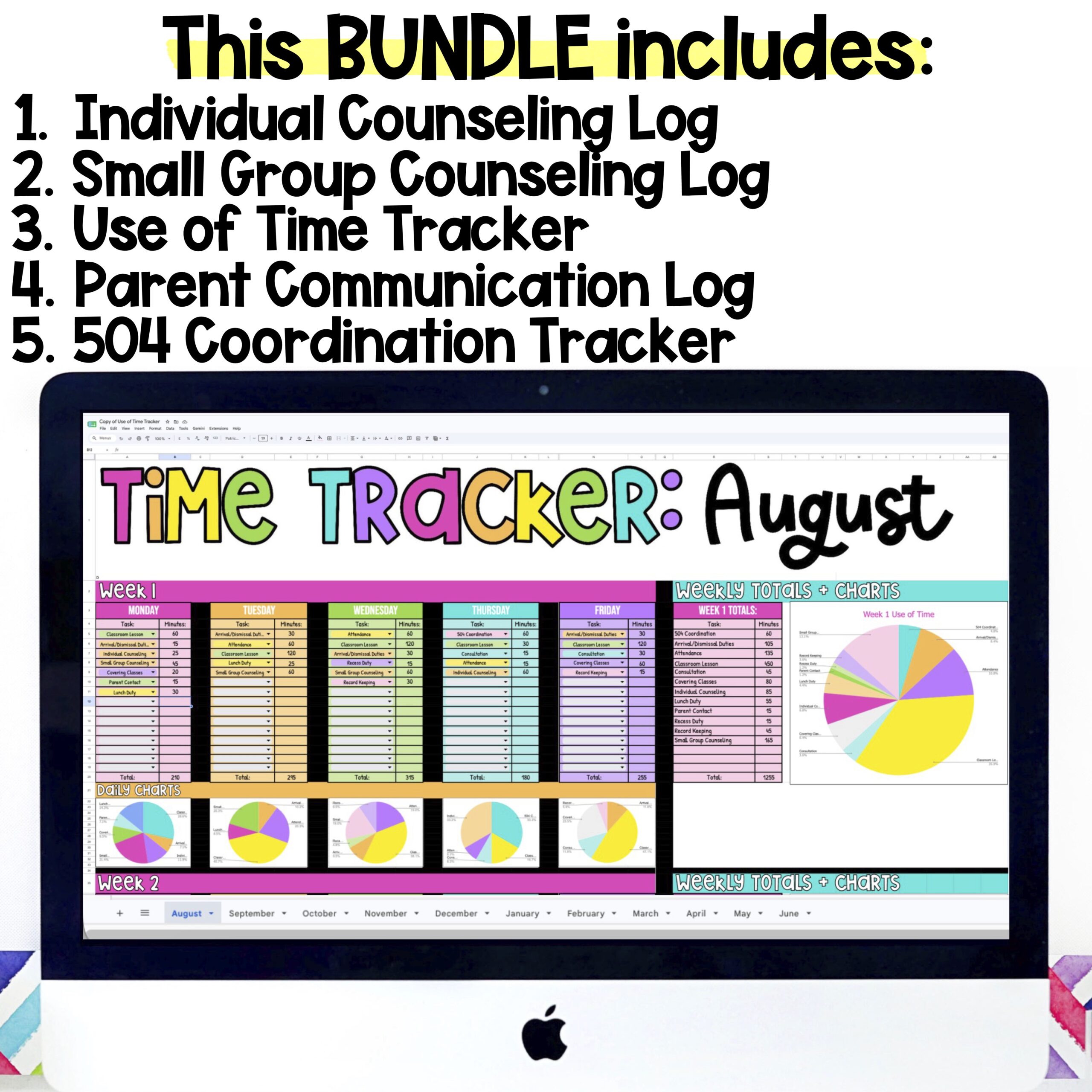School Counseling Digital for Google Sheets Data Trackers & Logs BUNDLE - Image 3
