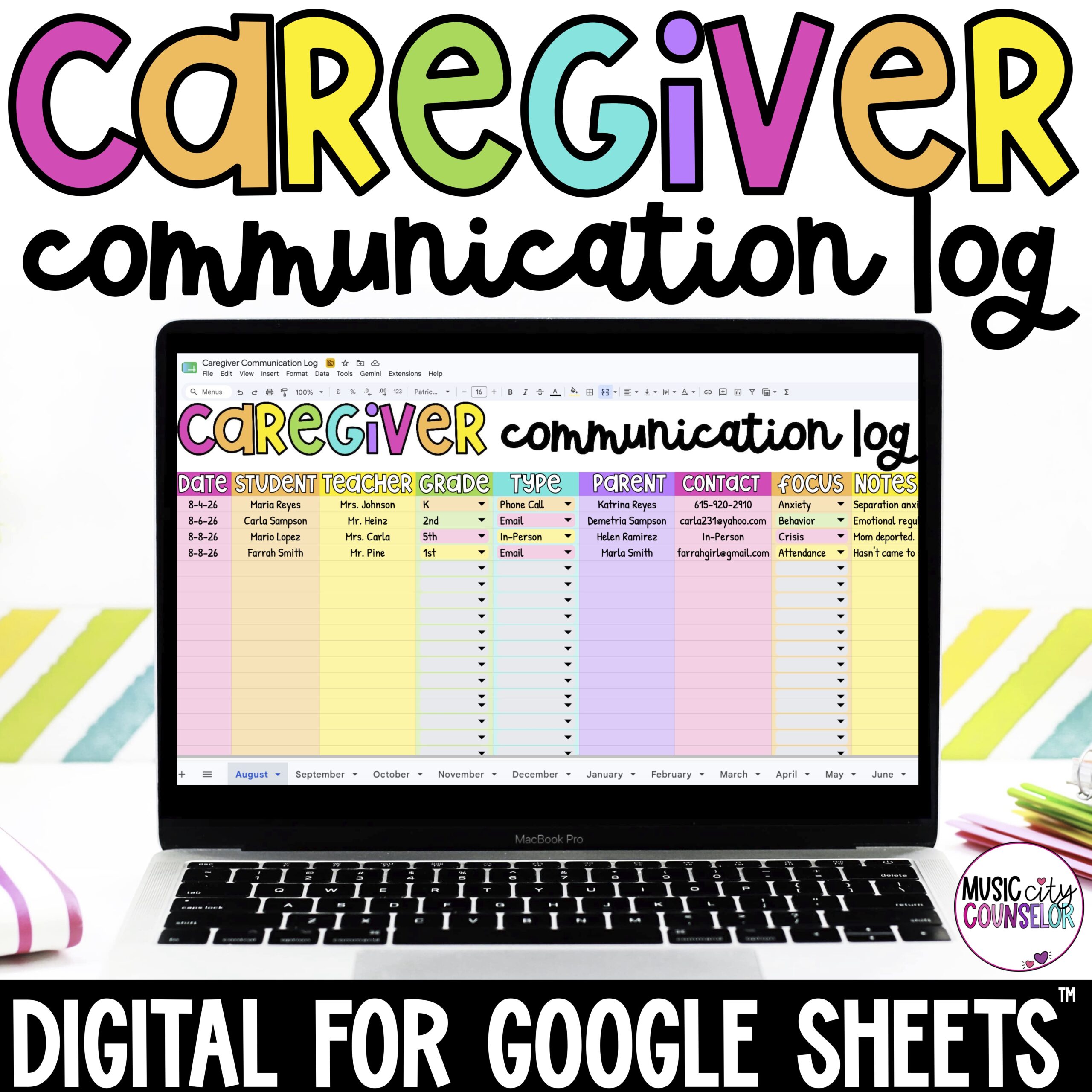 Digital Caregiver & Parent Communication Log